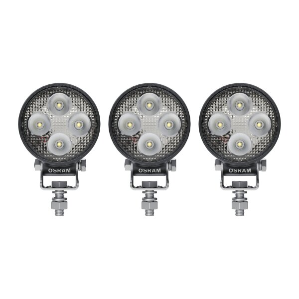 3 Auxiliary headlamps LED 20W R10 R112 standard 1150lm OSRAM Round VX80-WB