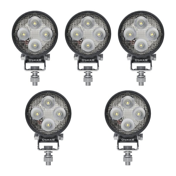 5 Auxiliary headlamps LED 20W R10 R112 standard 1150lm OSRAM Round VX80-WB
