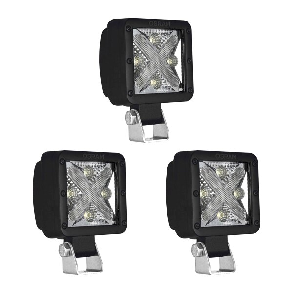 3 Worklights LED 22W 2W screwed square OSRAM CUBE MX85-WD Off-Road