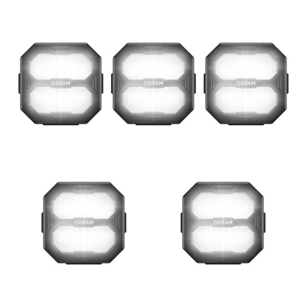 5 Worklights LED 27W screwed 6000K 2500lm OSRAM Cube PX Ultrawide Beam