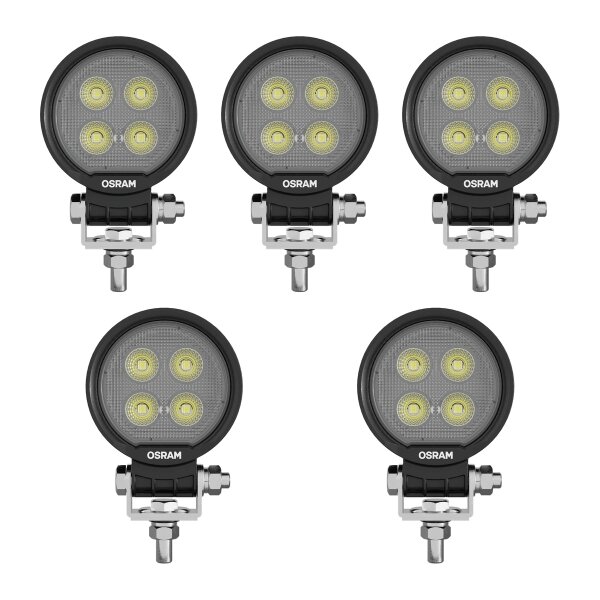 5 Worklights LED up to 6000 kelvin 13.2W screwed 1,350lm OSRAM Round WL VX80-WD
