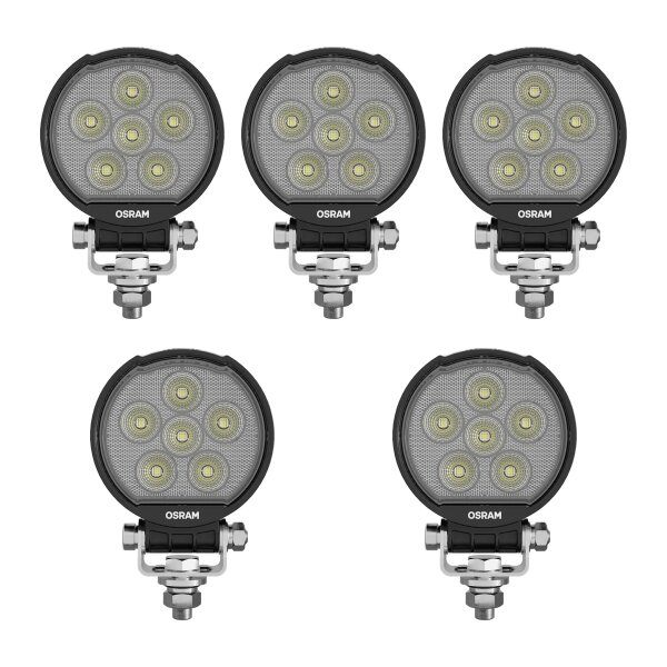 5 Worklights LED 19W screwed 2,000lm LEDriving OSRAM Round WL VX100-WD