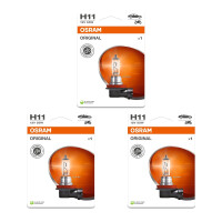 3 Bulbs H11 12V 55W PGJ19-2 Light Expertise OSRAM ORIGINAL suitable for cars