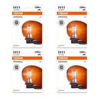 4 Bulbs H11 12V 55W PGJ19-2 Light Expertise OSRAM ORIGINAL suitable for cars