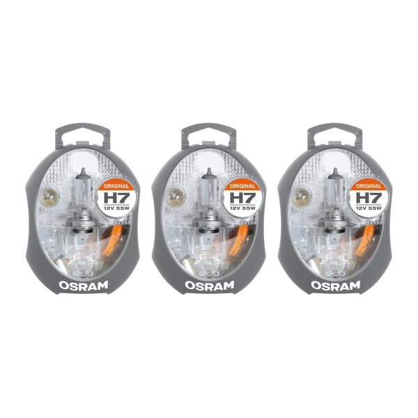 3 Replacement bulb boxes Original H7 12V OSRAM suitable for various vehicles