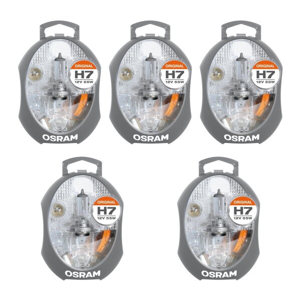 5 Replacement bulb boxes Original H7 12V OSRAM suitable for various vehicles