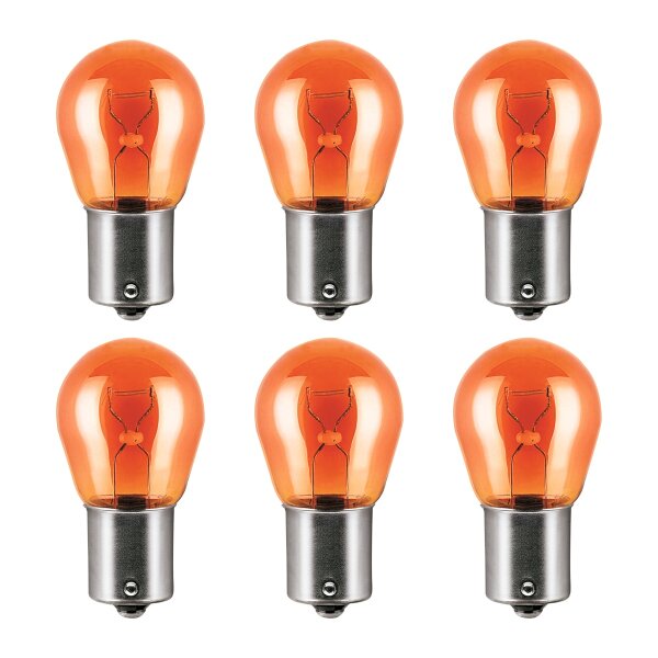 6 Glühlampen für Blinkleuchte PY21W 12V 21W BAU15s OSRAM passend für diverse PKW