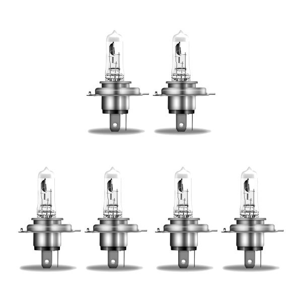 6 Bulbs H4 12V 60 55W P43t OSRAM NIGHT BREAKER® SILVER suitable for cars