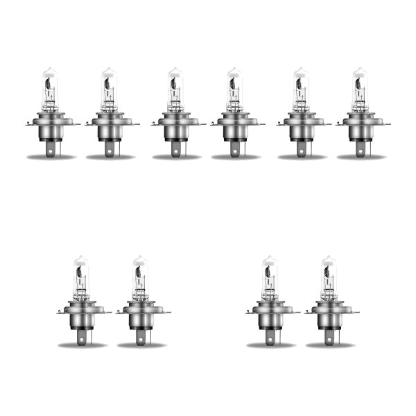 10 Bulbs H4 12V 60 55W P43t OSRAM NIGHT BREAKER® SILVER suitable for cars
