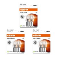 6 Glühlampen Blinkleuchte P21 5W 12V 21 5W BAY15d...