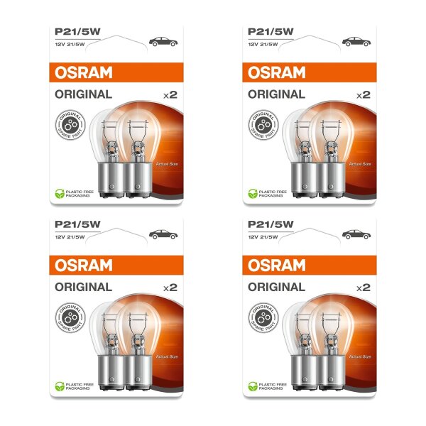 8 Glühlampen Blinkleuchte P21 5W 12V 21 5W BAY15d OSRAM für diverse PKW