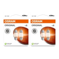 4 Glühlampen Innenraum 12V 10W SV8.5-8 OSRAM ORIGINAL passend für PKW