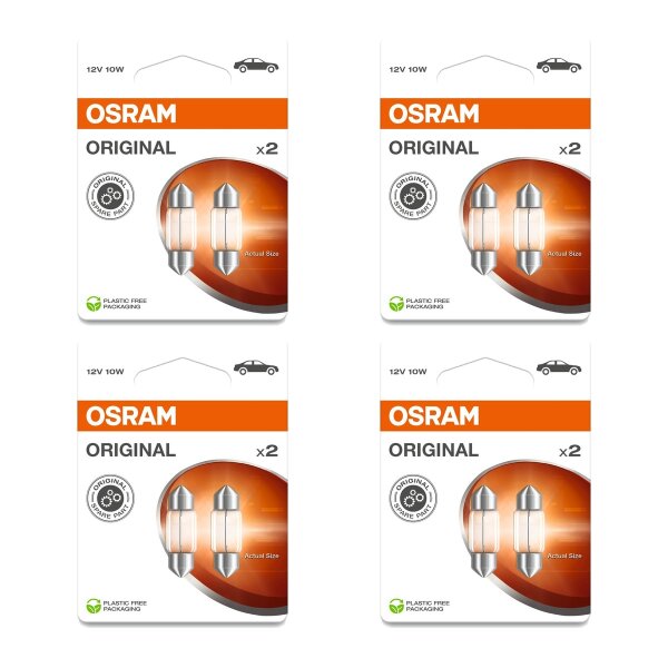 8 Glühlampen Innenraum 12V 10W SV8.5-8 OSRAM...