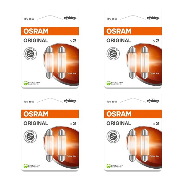8 Bulbs Interior 12V 10W SV8.5-8 OSRAM ORIGINAL suitable for various vehicles