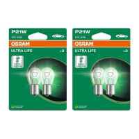 4 Glühlampen Blinkleuchte P21W 12V 21W BA15s OSRAM...