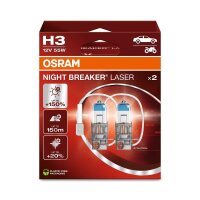 8 Glühlampen H3 12V 55W PK22s OSRAM NIGHT BREAKER® LASER für u.a. AUDI A2