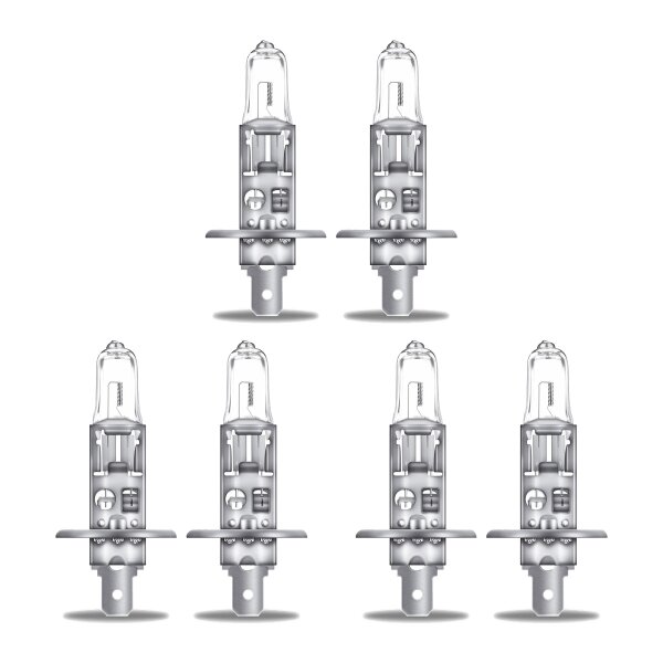 6 Bulbs H1 12V 55W P14.5s OSRAM NIGHT BREAKER® SILVER suitable for cars