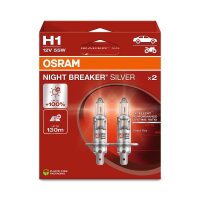 6 Bulbs H1 12V 55W P14.5s OSRAM NIGHT BREAKER® SILVER...