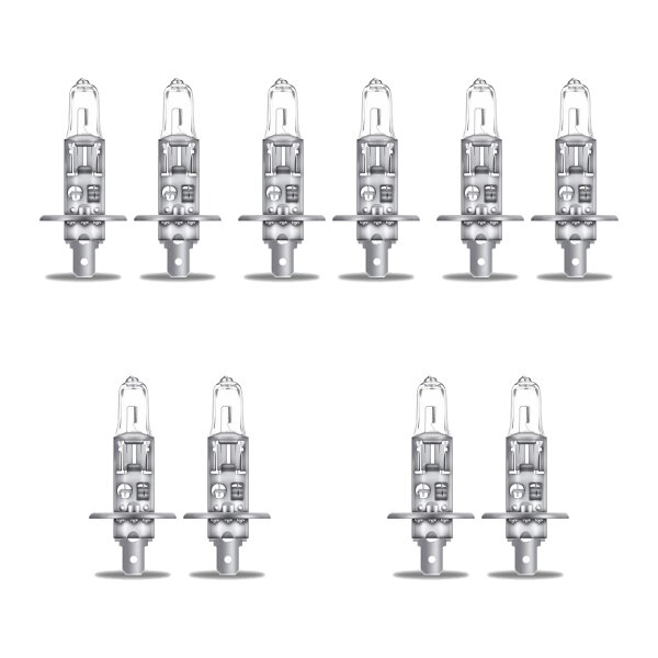 10 Glühlampen H1 12V 55W P14.5s OSRAM NIGHT BREAKER® SILVER passend für PKW