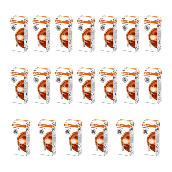 20 Glühlampen 12V mit Glasquetschsockel 7,5lm OSRAM ORIGINAL LINE für PKW