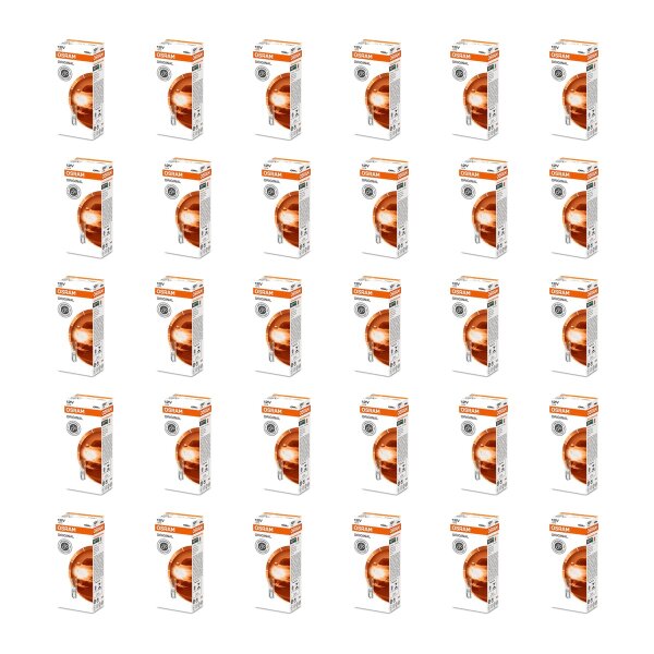 30 Glühlampen 12V mit Glasquetschsockel 7,5lm OSRAM ORIGINAL LINE für PKW