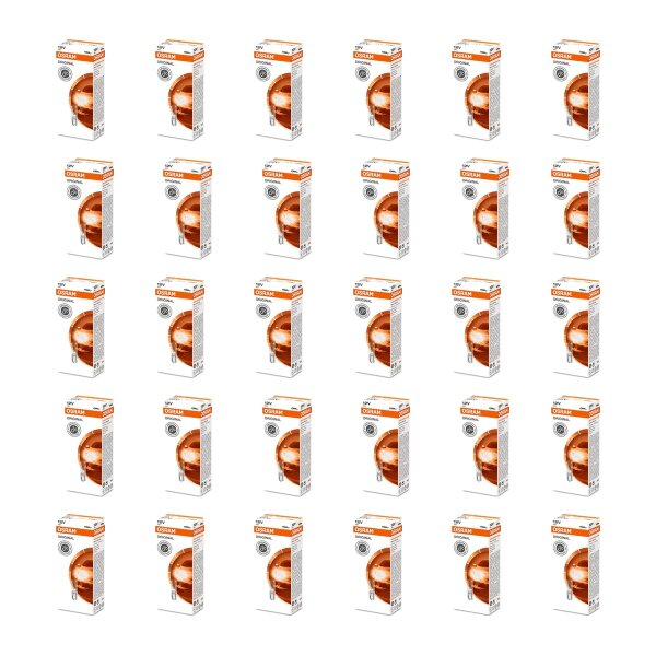 30 Glühlampen 12V mit Glasquetschsockel 12lm OSRAM ORIGINAL LINE für PKW