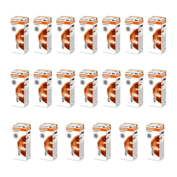 20 Glühlampen W21W 24V OSRAM ORIGINAL LINE passend für diverse PKW