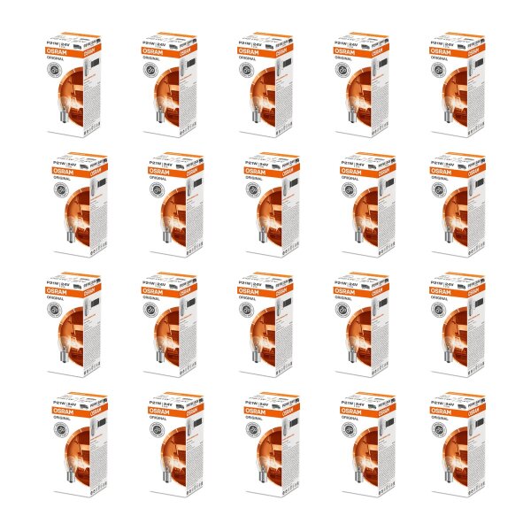 20 Bulbs P21W 24V Light Expertise OSRAM ORIGINAL LINE suitable for various cars