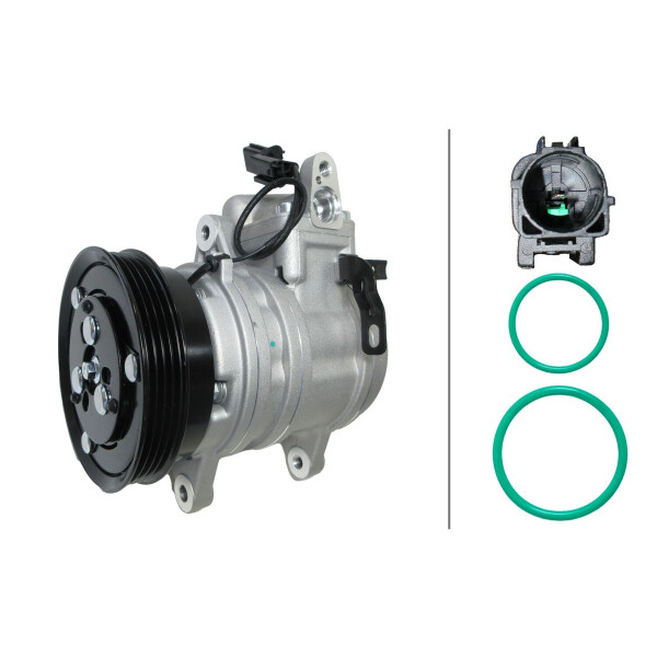 Klimakompressor 12 V Ø 111 HELLA Aftermarket-Expertise für HYUNDAI I10