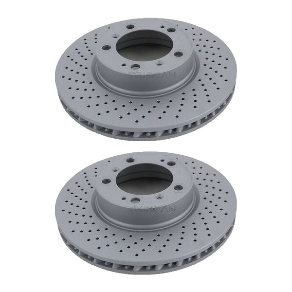 2 Brake Discs perforated internally vented Ø 318 mm TRISCAN for e.g. PORSCHE 911