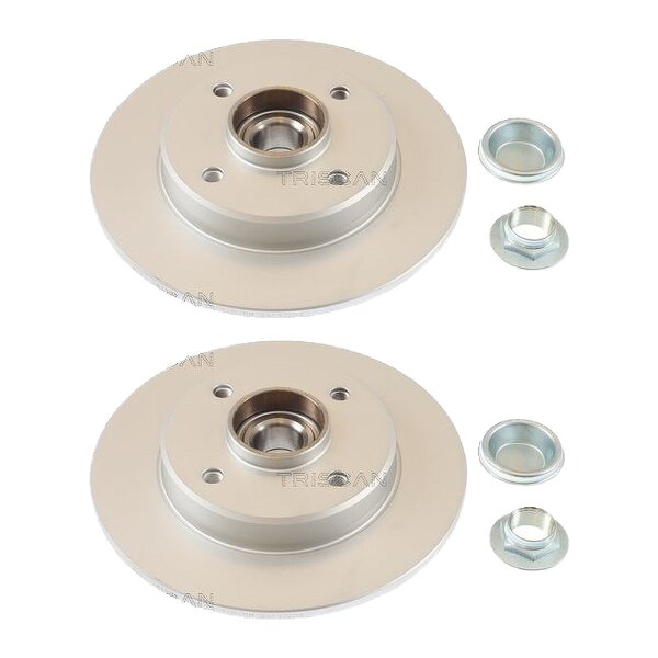 2 Brake Discs full Ø 244 mm TRISCAN Brake-Expertise for e.g. PEUGEOT 208