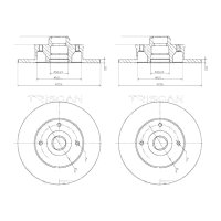 2 Bremsscheiben voll Ø 226 mm TRISCAN...