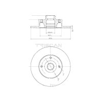 2 Bremsscheiben voll Ø 226 mm TRISCAN...