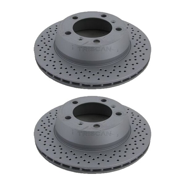 2 Brake Discs perforated internally vented Ø 299 mm TRISCAN for e.g. PORSCHE