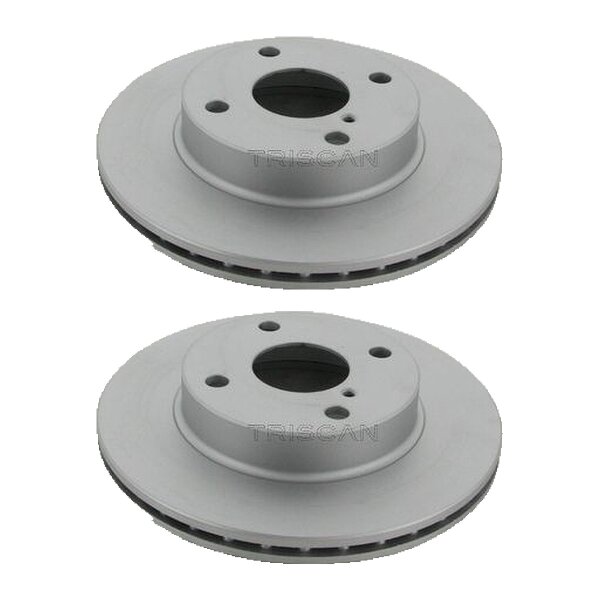 2 Brake Discs internally vented Ø 235 mm TRISCAN for e.g. MAZDA 323