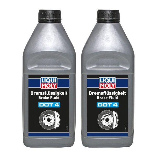 Brake Fluid 2x1 litre synthetic DOT 4 LIQUI MOLY for super safe braking