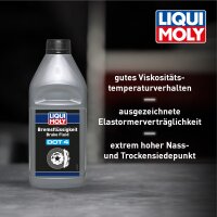 Brake Fluid 2x1 litre synthetic DOT 4 LIQUI MOLY for super safe braking