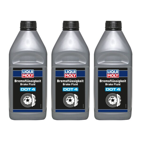 Bremsflüssigkeit 3x1 l synthetisch DOT 4 LIQUI MOLY für super sicheres Bremsen
