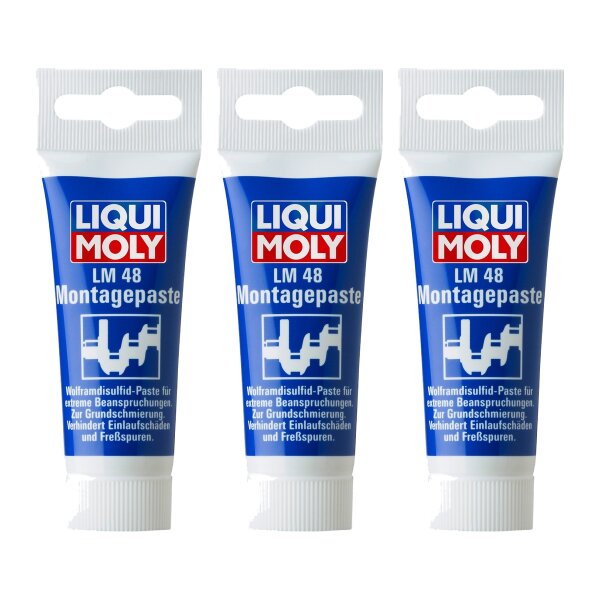 Mounting Paste 3x50 g in a LIQUI MOLY tube for optimum basic lubrication