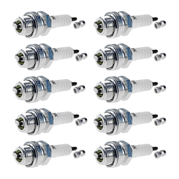 10 Spark Plugs with flat seal seat NGK IAM expertise for KUBOTA and others