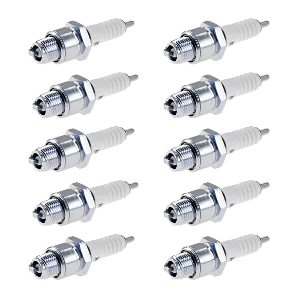 10 Spark Plugs with flat seal seat NGK aftermarket expertise for e.g. VW KAEFER