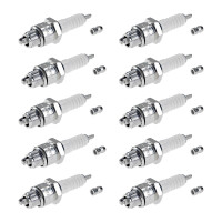 10 Spark Plugs with flat seal seat NGK suitable for FORD...