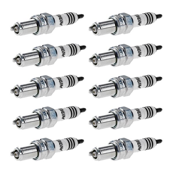 10 Spark Plugs with flat seat NGK Iridium IX suitable for various vehicles