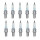 10 Spark Plugs with flat seal seat NGK for CHEVROLET SPARK and others