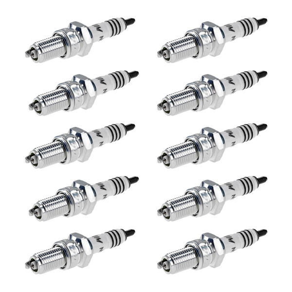 10 Spark Plugs with flat seal seat NGK Iridium IX suitable for BMW 6 Series
