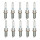 10 Spark Plugs terminal design ring cup-shaped 1.4 Ohm NGK for e.g. VW GOLF