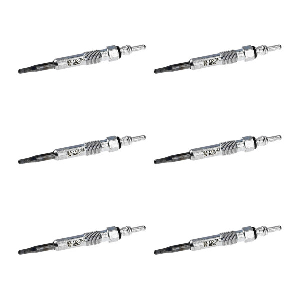 6 Glow Plugs 5 V cold start aid NGK aftermarket expertise for e.g. VW PASSAT