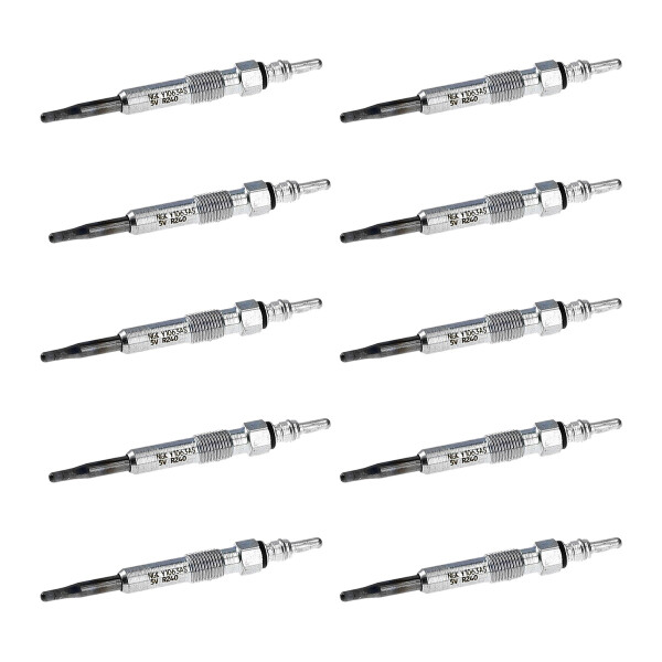 10 Glow Plugs 5 V cold start aid NGK aftermarket expertise for e.g. VW PASSAT