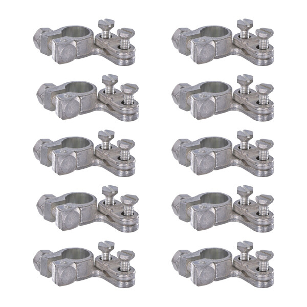 10 Battery Terminal Clamps left Ø17.5mm brass part HELLA for diff vehicles