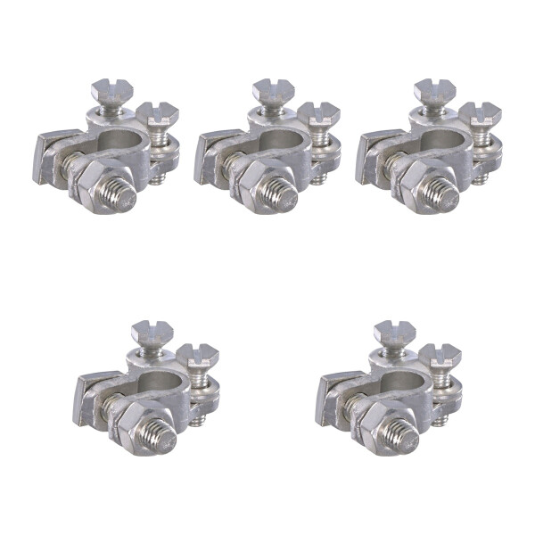 5 Batteriepolklemmen rechts Ø 11,2 mm Messing Pressteil HELLA für diverse Fzg.